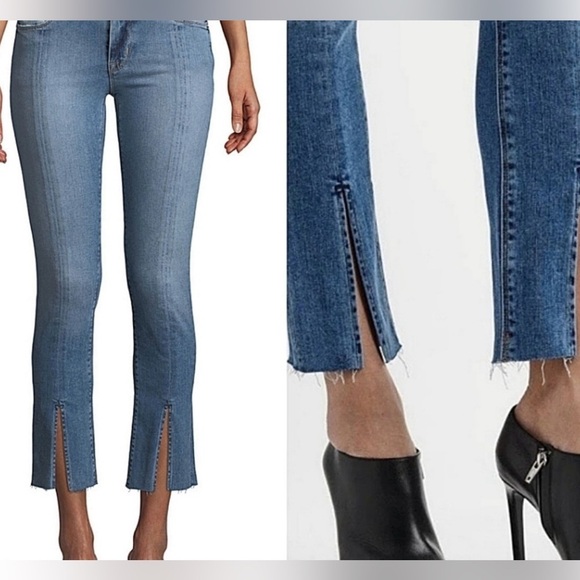 HUDSON- NWT nico midrise ankle straight reverie vtg moxie denim slit jeans- 25 - Picture 3 of 8